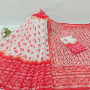 Premium Chanderi Silk Tulip Print Saree